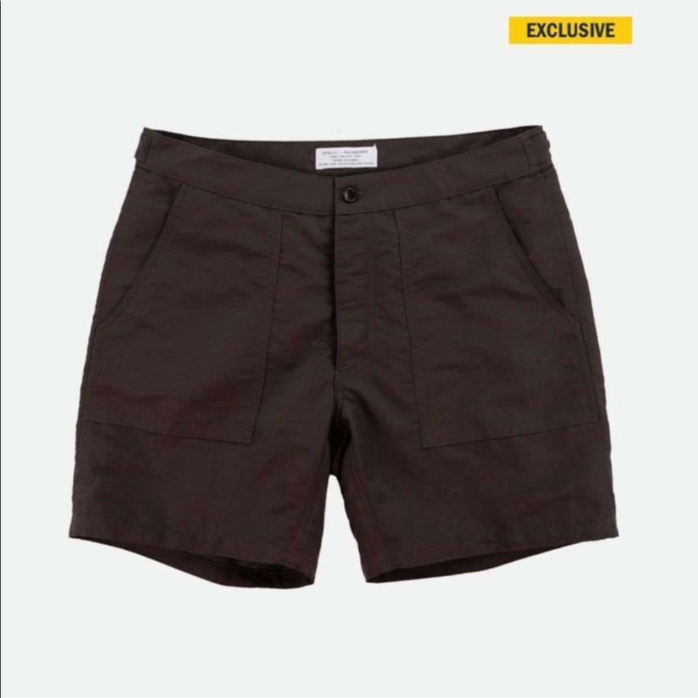 APOLIS + HUCKBERRY CHARCOAL SCOUT SHORTS
